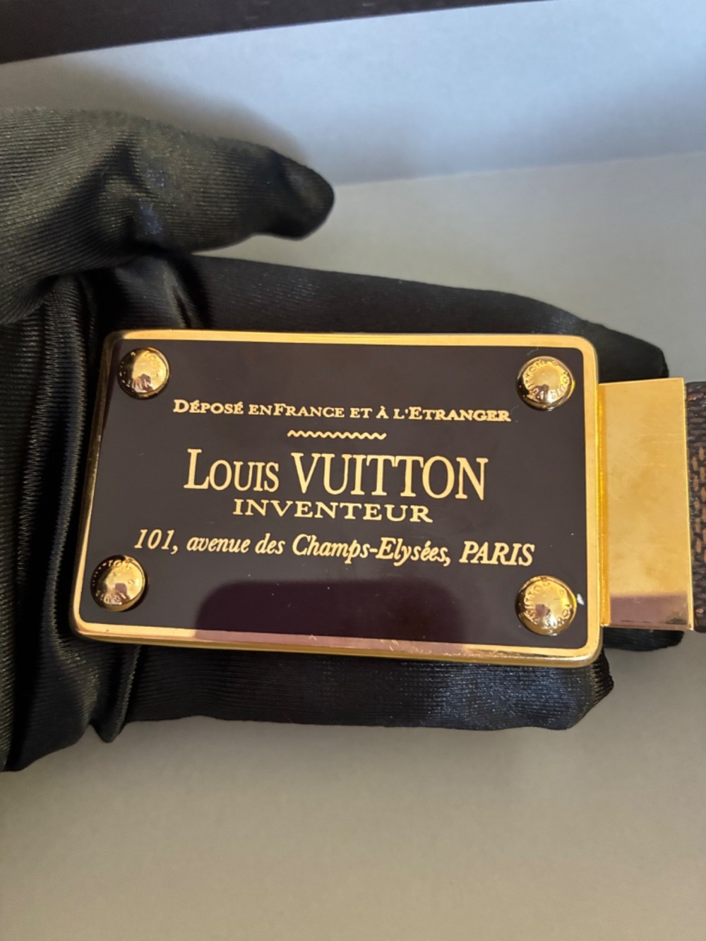 RARE Authentic Louis Vuitton Damier Ebene Canvas Inventeur Reversible Belt 100cm - Picture 4 of 10